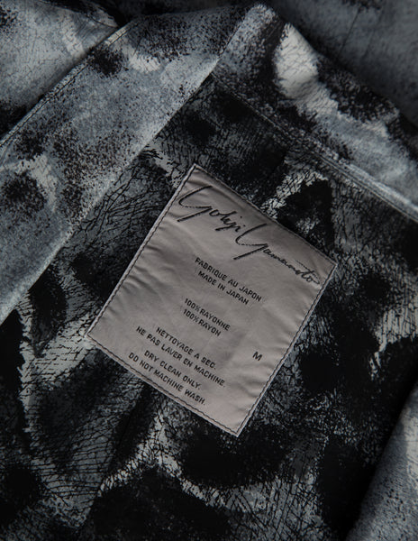 Yohji Yamamoto Vintage SS 1985 Marbled Cloud Blue Oversized Rayon Duster