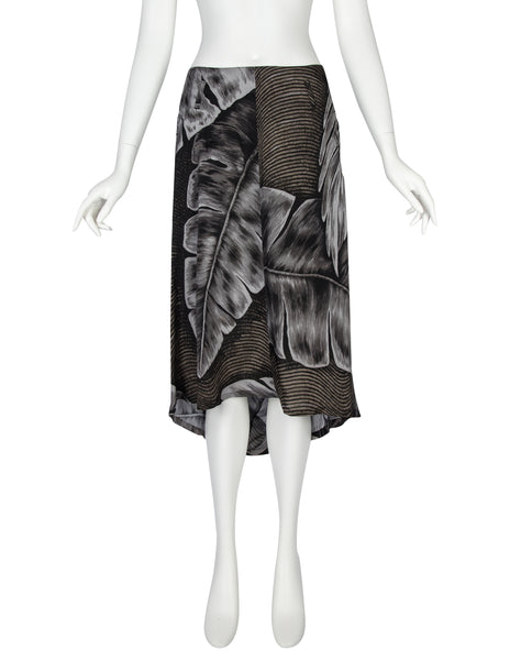 Yohji Yamamoto Vintage SS 1985 Tropical Palm Print Rayon Skirt