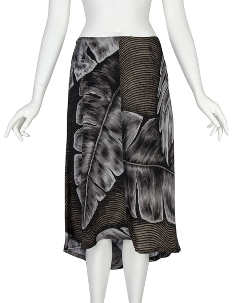 Yohji Yamamoto Vintage SS 1985 Tropical Palm Print Rayon Skirt