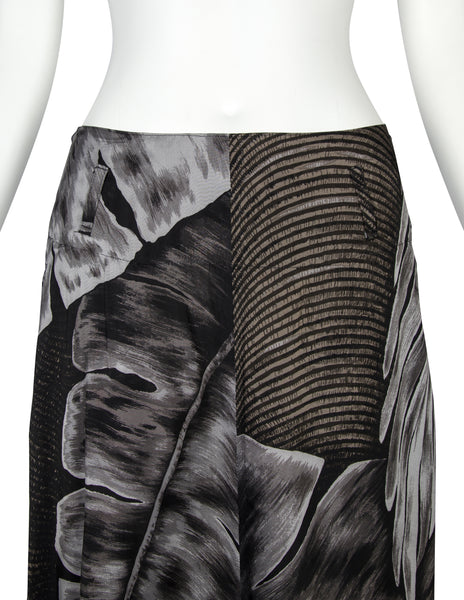 Yohji Yamamoto Vintage SS 1985 Tropical Palm Print Rayon Skirt