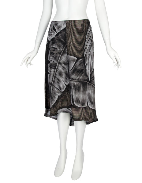 Yohji Yamamoto Vintage SS 1985 Tropical Palm Print Rayon Skirt