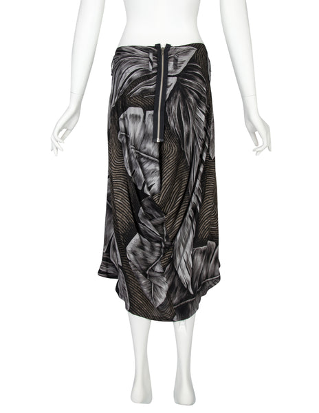 Yohji Yamamoto Vintage SS 1985 Tropical Palm Print Rayon Skirt