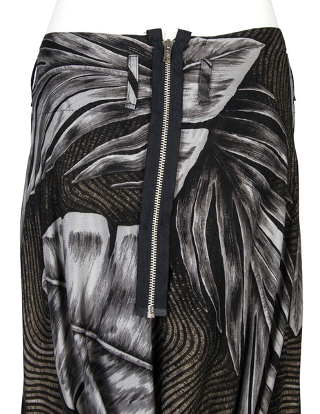Yohji Yamamoto Vintage SS 1985 Tropical Palm Print Rayon Skirt
