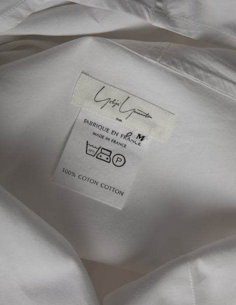 Yohji Yamamoto Vintage 1980s White Draping Oversized Shirt Tunic