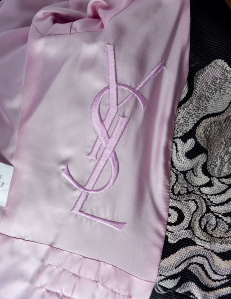 Yves Saint Laurent by Tom Ford Vintage AW2004 Iconic Chinoiserie Scenic Jacquard Fur Trim Coat