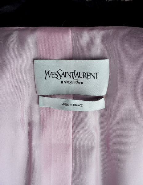 Yves Saint Laurent by Tom Ford Vintage AW2004 Iconic Chinoiserie Scenic Jacquard Fur Trim Coat