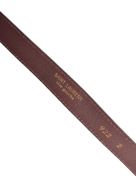 Yves Saint Laurent Vintage 1970s Choclate Brown Leather Extra Long Wrap Belt