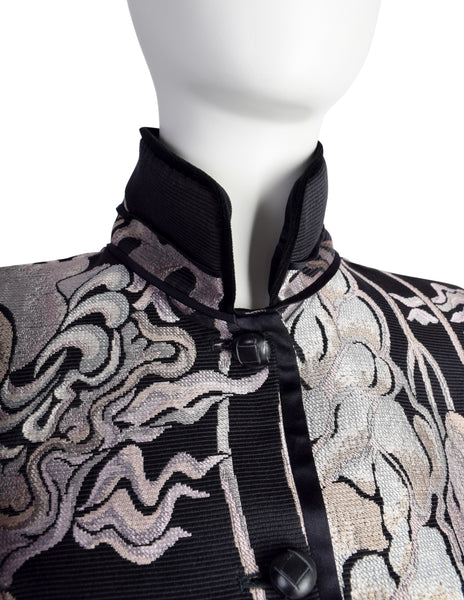 Yves Saint Laurent by Tom Ford Vintage AW2004 Iconic Chinoiserie Scenic Jacquard Jacket Skirt Suit