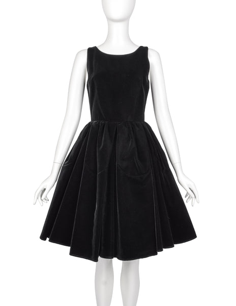 azzedine alaia black dress 1986 Azzedine Alaia Black Stretch Bodycon Zipper Runway Dress