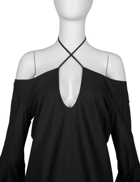 Alexander McQueen Vintage SS 2002 'Dance of the Twisted Bull' Collection Black Ruffle Top
