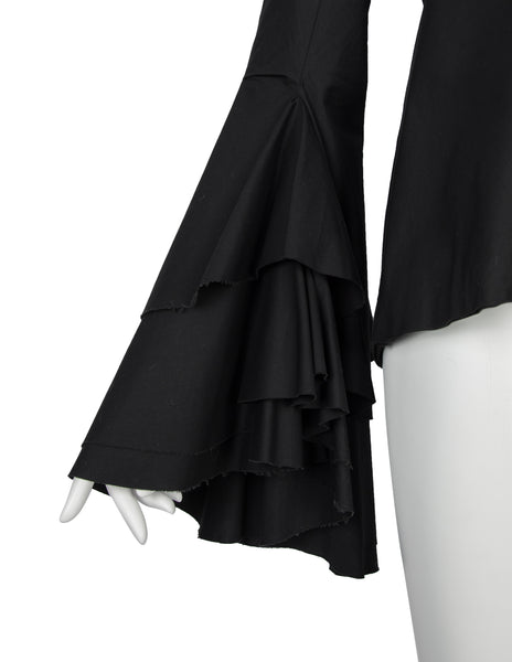 Alexander McQueen Vintage SS 2002 'Dance of the Twisted Bull' Collection Black Ruffle Top