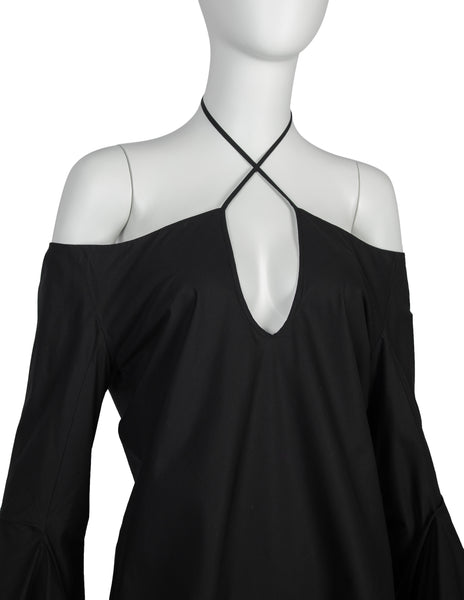 Alexander McQueen Vintage SS 2002 'Dance of the Twisted Bull' Collection Black Ruffle Top