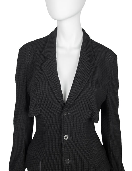 Comme des Garcons Vintage SS 1987 Incredible Black Open Back Jacket