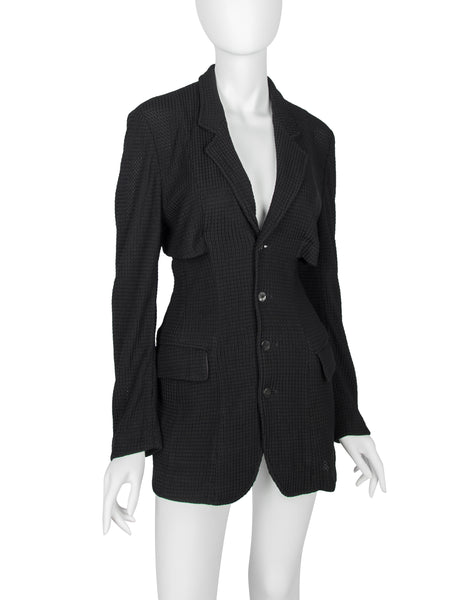 Comme des Garcons Vintage SS 1987 Incredible Black Open Back Jacket