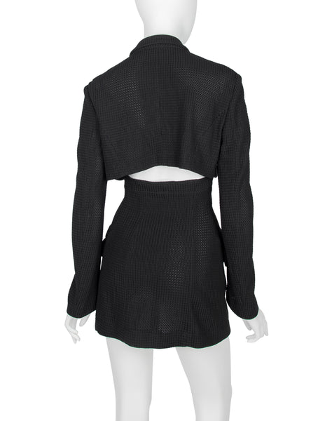 Comme des Garcons Vintage SS 1987 Incredible Black Open Back Jacket