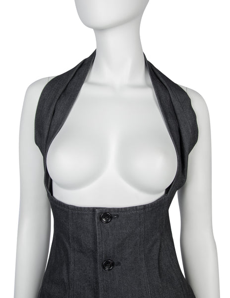 Comme des Garcons Vintage SS 1987 Denim Under Bust Halter Top