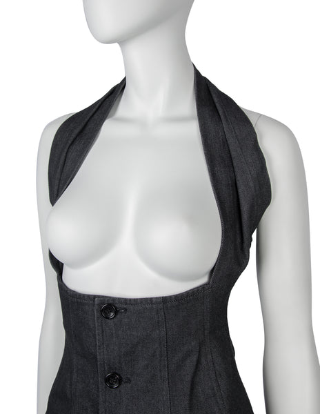 Comme des Garcons Vintage SS 1987 Denim Under Bust Halter Top