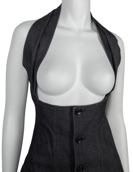 Comme des Garcons Vintage SS 1987 Denim Under Bust Halter Top