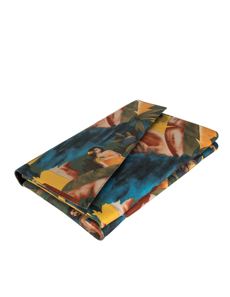 Charles Jourdan Vintage 1980s Tropical Painterly Print Convertible Clutch Bag