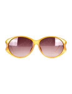 Christian Dior Vintage Yellow Orange Amber Marbled Golden Cannage 2763 Sunglasses