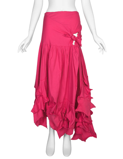 Comme Des Garcons Vintage SS 2003 Pink Cotton Knotted Distressed