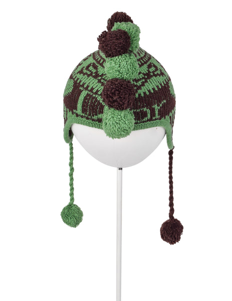 Christian Dior by John Galliano Vintage AW 2002 Green and Brown Pom Pom Mohawk Beanie Hat