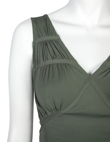 Christian DIor Vintage SS 2003 by John Galliano Green Ruched Top