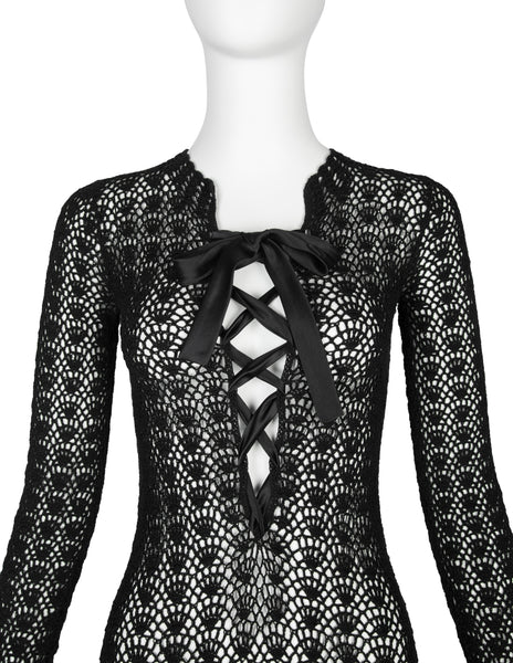 Dolce & Gabbana Vintage 1990s Black Crochet Dress