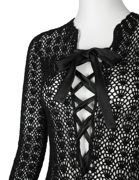 Dolce & Gabbana Vintage 1990s Black Crochet Dress