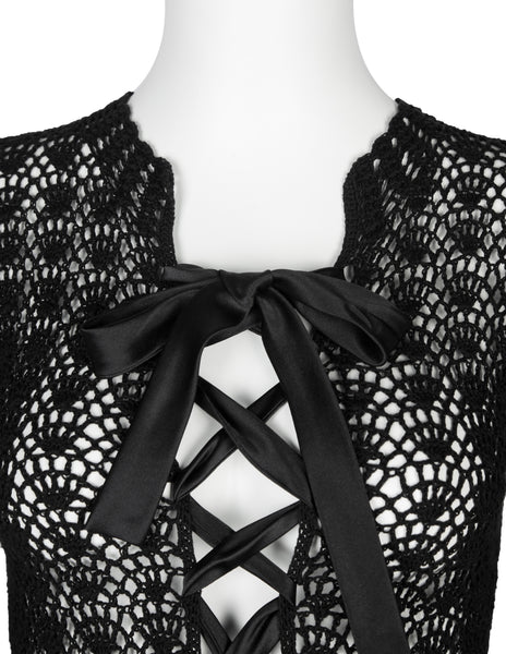 Dolce & Gabbana Vintage 1990s Black Crochet Dress