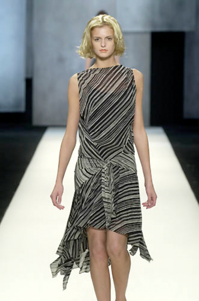 Donna Karan Vintage SS 2001 Black and Ivory Striped Sheer Silk Wrap Dr – Amarcord Vintage Fashion Donna Karan Vintage SS 2001 Black and Ivory Striped Sheer Silk Wrap Dr – Amarcord Vintage Fashion