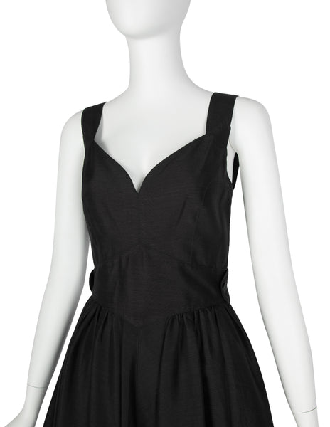 Fendi Vintage 1980s does 1950s Black Full Skirt Dress