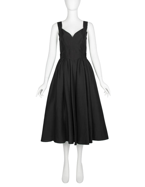 Fendi Vintage 1980s does 1950s Black Full Skirt Dress