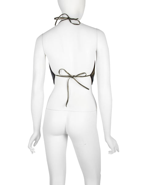 Ferrara Archive Iconic Ombre Metal Mesh Pointed Halter Top