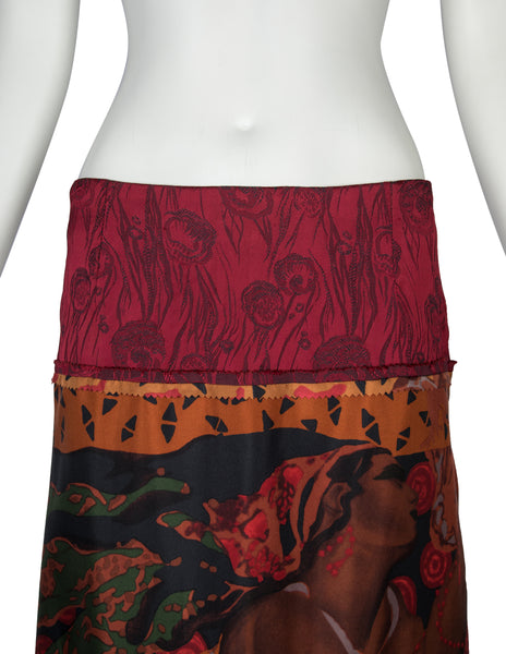 Jean Paul Gaultier Vintage AW 2002 Pieced Jacquared and Pictorial Skirt