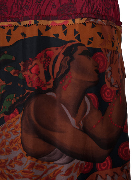 Jean Paul Gaultier Vintage AW 2002 Pieced Jacquared and Pictorial Skirt