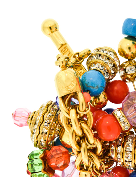 Gianfranco Ferre Vintage Massive Multicolor Bead and Crystal Bracelet