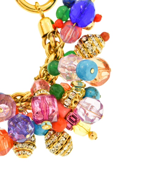 Gianfranco Ferre Vintage Massive Multicolor Bead and Crystal Bracelet