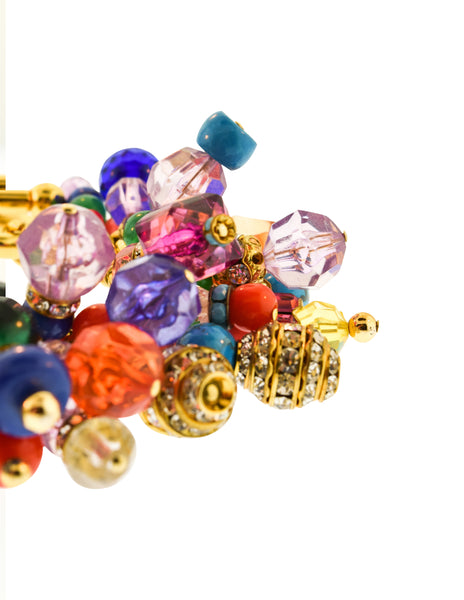 Gianfranco Ferre Vintage Massive Multicolor Bead and Crystal Bracelet