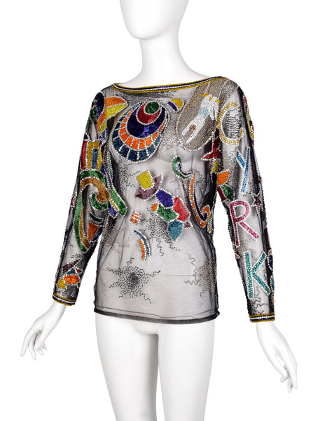 Gianni Versace Vintage AW 1989 COUTURE Sparkly Beaded Embellished Circus Top