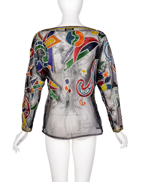 Gianni Versace Vintage AW 1989 COUTURE Sparkly Beaded Embellished Circus Top