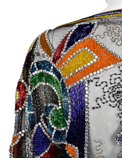 Gianni Versace Vintage AW 1989 COUTURE Sparkly Beaded Embellished Circus Top