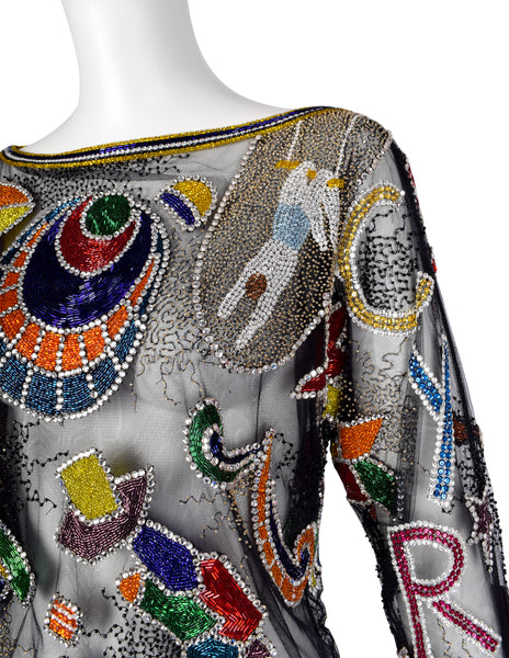 Gianni Versace Vintage AW 1989 COUTURE Sparkly Beaded Embellished Circus Top