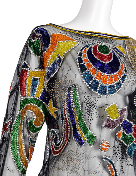 Gianni Versace Vintage AW 1989 COUTURE Sparkly Beaded Embellished Circus Top
