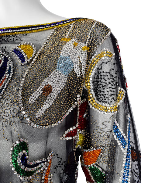 Gianni Versace Vintage AW 1989 COUTURE Sparkly Beaded Embellished Circus Top