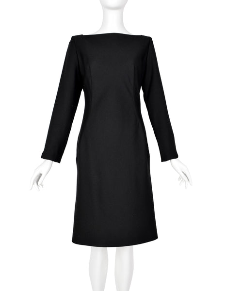 Givenchy by John Galliano Vintage AW 1996 Black Wool Crepe Dress