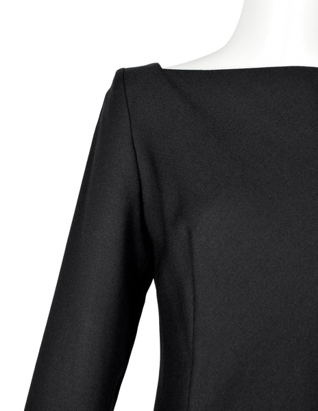 Givenchy by John Galliano Vintage AW 1996 Black Wool Crepe Dress