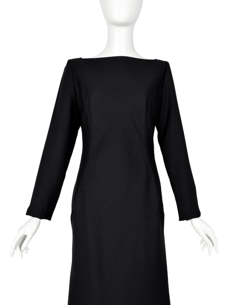 Givenchy by John Galliano Vintage AW 1996 Black Wool Crepe Dress