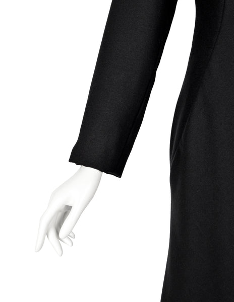 Givenchy by John Galliano Vintage AW 1996 Black Wool Crepe Dress