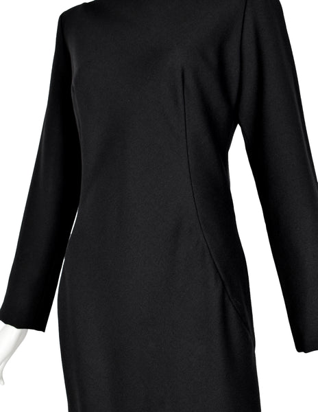 Givenchy by John Galliano Vintage AW 1996 Black Wool Crepe Dress